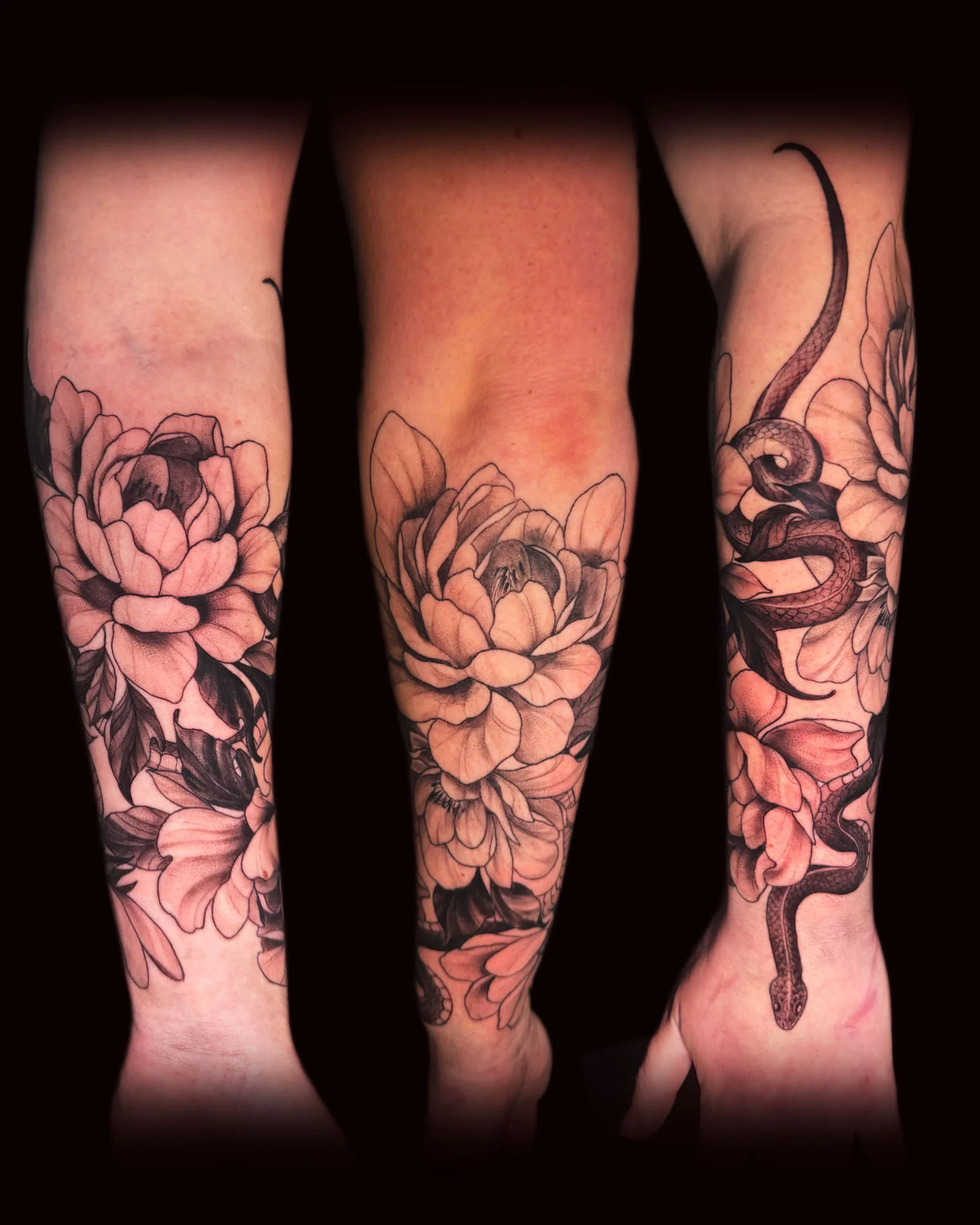 Black and gray tattoo by Jane Chesnut 16